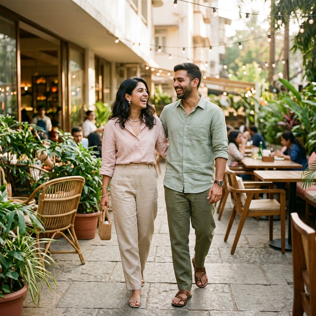 Happy Indian couple in Mumbai